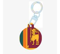 Sri Lanka Flag Dog Tags for Pets,Round Acrylic Pet ID Tags,Perfect for Small to Large Dogs and Cats,Cute & Functional