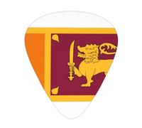 Sri Lanka Flag Guitar Picks 12 Pack Assorted Thickness-0.46mm 0.71mm 0.96mm Medium Thin Heavy Celluloid Style Picks for Acoustic Electric Guitar Ukulele