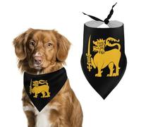 Sri Lanka Flag Lion Cute Dog Bandanna Scarf Printed Adjustable Triangle Pet Kerchief for Dogs And Cats