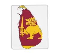 Sri Lanka Flag Map Print Small Desk Pad,Rubber Base with Precision Stitched Edges,Perfect for Office,Gaming
