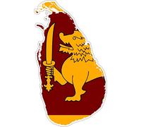 Sri Lanka Flag Map Vinyl Car Sticker/Decal