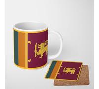 Sri Lanka Flag Mug - Lion & Four Leaves Coffee Cup - 11oz Ceramic - Choice of Standard or Heat-Changing Mug - Patriotic Sri Lankan Gift for Sports Fans & National Pride
