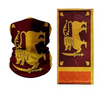 Sri Lanka Flag Neck Gaiter - Lion with Sword, Gold & Maroon Design - Lightweight Multi-Wear Face Cover, Balaclava, Bandana & Headwrap for Heritage Pride, Travel & Outdoor Protection