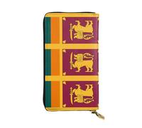 Sri Lanka Flag Patterned Leather Long Wallet (7.5 * 4.1 inches) | Extra Large Multi-Function Compartment | Great Gift
