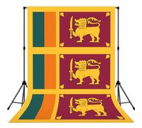 Sri Lanka Flag Print 5×7ft Photo Backdrop, Seamless Background Cloth for Studio and Portrait Photography(No Stand)