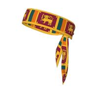 Sri Lanka Flag Print Athletic Head Scarf, Sports Tie For Tennis, Cycling, Gym Adjustable Fit