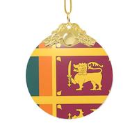 Sri Lanka Flag Print Christmas 2024 Crystal Decoration Hanging Ornament, Shiny Decor Ornament Decoration