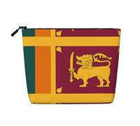 Sri Lanka Flag Print Makeup Bag for Women,Portable Cosmetic Bag Toiletry Bag, Capacious Travel Makeup Organizer