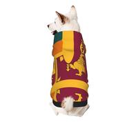 Sri Lanka Flag Print Small Dogs Warm Hoodie, Soft And Breathable Sweatshirt, Easy To Wear Jumper For Winter And Fall, Cold Weather Hooded Coat Pullover
