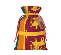 Sri Lanka Flag Print Small Drawstring Pouch For Gifts,Reusable Gift Bag,For Holiday And Party Presents