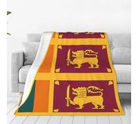 Sri Lanka Flag Print Soft Warm Blankets Fleece Throw, Lightweight Flannel Fleece Blanket For Bed Sofa Couch