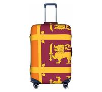 Sri Lanka Flag Print Travel Elastic Suitcase Luggage Baggage Cover Protector, Washable And Anti-Scratch, White, L