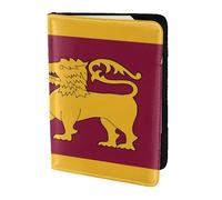 Sri Lanka Flag print Travel Wallet Passport Holder Case for Family Leather Passport Cover for Men Women, Black, One Size