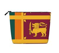 Sri Lanka Flag Printed Fake Hemp Makeup Bag â€“ Travel Toiletry Organizer, Daily Storage, Business Trip Essential