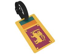 Sri Lanka Flag Printed Small Luggage Tags Portable Bag ID Holders with Adjustable Strap for Travel Gear