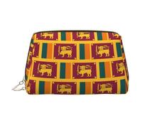 Sri Lanka Flag Printed Zippered Toiletry Bag, Wide Open Storage Case for Personal Care Items and Cosmetics