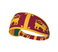 Sri Lanka Flag Prints Elastic Sports Headband Breathable and Sweat-Wicking Suitable for Yoga Running and Fitness