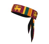 Sri Lanka Flag Sports Head Tie.Sweat Absorbing Polyester Bandana for Running, Yoga & Gym, Adjustable Unisex Head Wrap
