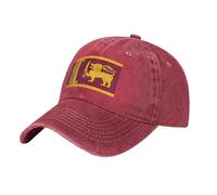Sri Lanka Flag Washed Cowboy Baseball Cap for Adults - Stylish and Breathable Hat with Adjustable Strap, Red, One size