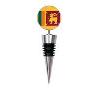 Sri Lanka Flag Wine Bottle Stopper | National Flag Gift | Handcrafted Wine Saver | Patriotic Home Bar Accessory | Gift for Proud Sri Lankans & Cultural Collectors