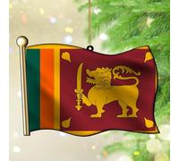 Sri Lanka Hanging Ornaments Global World Flag Travel Trip Christmas Tree Ornament Keepsake National Country Flags Sailor Sailing Acrylic Christmas Bauble for Xmas Party Decorations