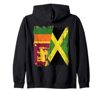 Sri Lanka Jamaica Half Flag Sri Lankan Jamaican Heritage Zip Hoodie