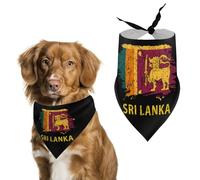 Sri Lanka Lankan Flag Pets Triangle Bibs Scarf Washable Pet Neckerchief Scarves Durable Cat Dog Kerchief For Parties, Birthdays, Everyday Wear 30X70Cm