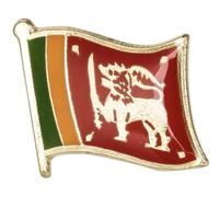 Sri Lanka National Flag Enamel Metal Pin Badge Diplomat Lapel - 1.6cm x 1.9cm - Hard Enamel Sri Lankan Lion Flag Pin - National Symbol Badge for Jacket, Hat, or Backpack