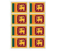 Sri Lanka National Flag Rectangular Matt Paper Stickers A4 Sheet of 8 (Each Sticker is 99mm x 68mm) (Rectangular)