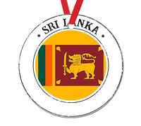 Sri Lanka Ornament for Christmas Tree Decor Sri Lanka Flag Christmas Tree Decoration Keepsake National Flag City Souvenir Round Ceramic Xmas Ornaments Xmas Gift from Santa Claus