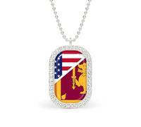 Sri Lanka U.S.A. Flag Custom Photo Necklace Personalized Picture Pendant Memory Jewelry for Women