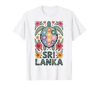 Sri Lanka Vibrant Turtle, Ocean Life Flowers and Hearts T-Shirt