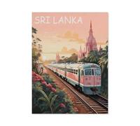 Sri Lanka vintage travel poster，Funny Tin Sign Retro Metal Sign for Home Farm Toilet Restroom Washroom Wall Decor Gift-yV1640（8x12Inch）