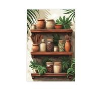 Sri Lankan Folk Remedy Art Print_ Cinnamon, Gotu Kola Canvas Poster Wall Art Decor Print Picture Paintings for Living Room Bedroom Decoration 12x18inch(30x45cm)