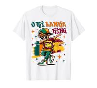 Sri Lankan King dabbing Sri Lanka Flag Pride for Kids T-Shirt
