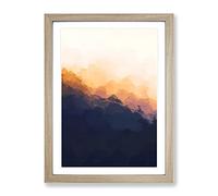 Sri Pada Adams Peak In Sri Lanka In Abstract Modern Framed Print | A3 Oak Framed Wall Art | Ready to Hang | Abstract Fantasy Picture | Living Room Bedroom Lounge Office