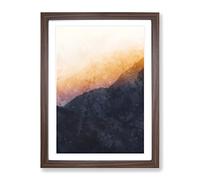 Sri Pada Adams Peak In Sri Lanka Painting Modern Framed Print | A2 Walnut Framed Wall Art | Ready to Hang | Modern Historical Picture | Living Room Bedroom Lounge Office