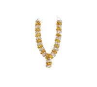 SRI YAGNAA - Gold and Silver Coated Flower Mala for Photo Frames and Idols - German Silver Flower Mala, 2, Silver Gold Coating Silver Coating