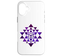 Sri Yantra Sacred Geometry Purple Blue Smoke Shapes Mania Case for iPhone 16 Plus
