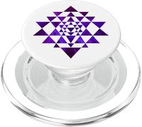 Sri Yantra Sacred Geometry Purple Blue Smoke Shapes Mania PopSockets PopGrip for MagSafe