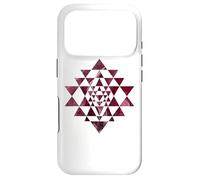 Sri Yantra Sacred Geometry with Burgundy Smoke Shapes Mania Case for iPhone 17 Pro