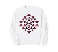 Sri Yantra Sacred Geometry with Burgundy Smoke Shapes Mania Sweatshirt