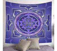 Sri Yantra Tapestry Mandala Yoga Meditation Tapestry Sacred Geometry Wall Decor Art Wall Hanging for Dorm Living Room Bedroom Decor 60x60 Inches GTWYUH426