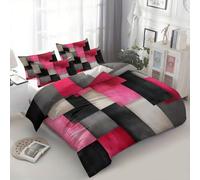 Srigzcaly Abstract Modern Geometric Colour Blocks Duvet Cover Multicolor Soft Brushed Microfiber Duvet Cover Set with 2 Pillow Case, Reversible Bedding Sets with Zipper Closure (King 230 x 220 cm)