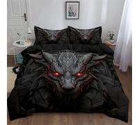 Srigzcaly Anime Black Dragon Duvet Cover Double Bed Set, Reversible Bedding Duvet Sets (200 x 200 cm), Brushed Microfibre Ultra Soft Luxurious Comfort Sleep Bed Linen Quilt Cover, Black
