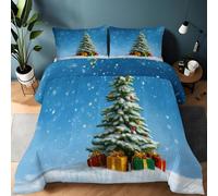 Srigzcaly Coverless Duvet Queen Size 10.5 Tog, Christmas Dreamy Gift Reversible Machine Washable Duvet with 2 Pillowcases, Hypoallergenic Soft Warm Bedding Set - Multicolor