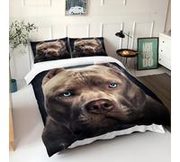Srigzcaly Duvet Covers Single 53x79 inch Printed Duvet Cover Sets 3 PCS Animal American Bully Dog Pattern Quilt Cover Ultra Soft Hypoallergenic Microfiber Bedding Sets for Children and Adults