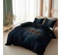 Srigzcaly Kids' Duvet Cover Set Premium Brushed Microfiber Fantasy Video Game Gorgeous Longsword Soft Breathable Bedding Set, 3-Piece Comfy Double Black Quilt Cover for Teens Boys Girls Bedroom