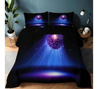 Srigzcaly King Coverless Duvet 220x240cm 10.5 Tog, 3D Glitter Disco Ball Reversible Quilted Bedding Set with 2 Pillowcases, Black Soft & Breathable Machine Washable Duvet for All Seasons