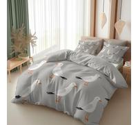 Srigzcaly King Duvet Cover Set, Ultra Soft Comfy Luxurious Hotel Quality Bedding Set Premium Reversible Cartoon Seagull Bedding, Boys Kids Quilt Covers with Pillowcase, grey